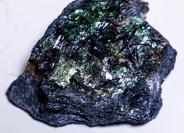 glaucophane, a shimmery blue-green rock